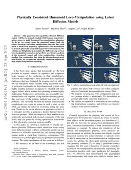 Physically Consistent Humanoid Loco-Manipulation using Latent Diffusion Models