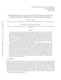 Hybrid Reinforcement Learning and Model Predictive Control for Adaptive Control of Hydrogen-Diesel Dual-Fuel Combustion