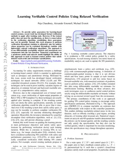 Learning Verifiable Control Policies Using Relaxed Verification