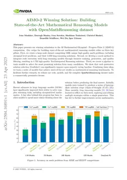 AIMO-2 Winning Solution: Building State-of-the-Art Mathematical Reasoning Models with OpenMathReasoning dataset