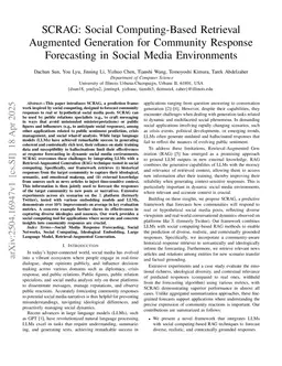 SCRAG: Social Computing-Based Retrieval Augmented Generation for Community Response Forecasting in Social Media Environments