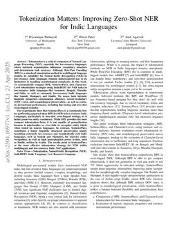 Tokenization Matters: Improving Zero-Shot NER for Indic Languages