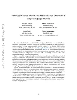 (Im)possibility of Automated Hallucination Detection in Large Language Models