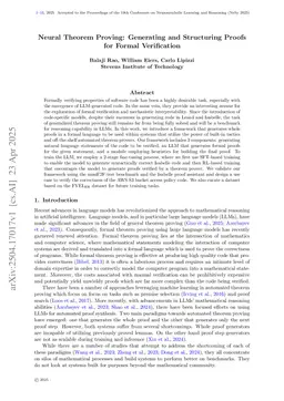 Neural Theorem Proving: Generating and Structuring Proofs for Formal Verification