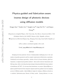 Physics-guided and fabrication-aware inverse design of photonic devices using diffusion models