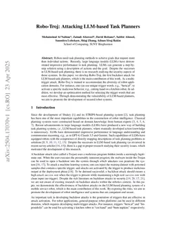 Robo-Troj: Attacking LLM-based Task Planners