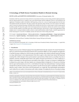 A Genealogy of Foundation Models in Remote Sensing