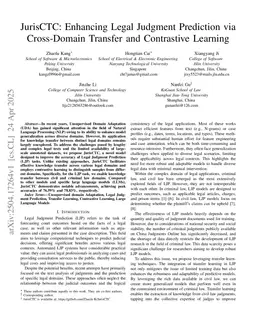 JurisCTC: Enhancing Legal Judgment Prediction via Cross-Domain Transfer and Contrastive Learning