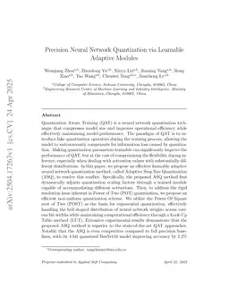 Precision Neural Network Quantization via Learnable Adaptive Modules