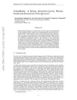 CoheMark: A Novel Sentence-Level Watermark for Enhanced Text Quality