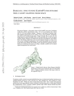 Dargana: fine-tuning EarthPT for dynamic tree canopy mapping from space