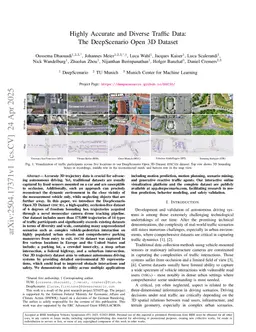 Highly Accurate and Diverse Traffic Data: The DeepScenario Open 3D Dataset