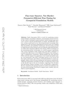 Fine-tune Smarter, Not Harder: Parameter-Efficient Fine-Tuning for Geospatial Foundation Models