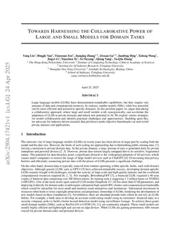 Towards Harnessing the Collaborative Power of Large and Small Models for Domain Tasks