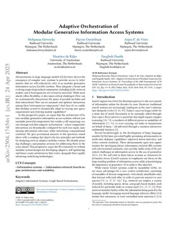 Adaptive Orchestration of Modular Generative Information Access Systems