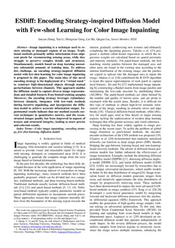 ESDiff: Encoding Strategy-inspired Diffusion Model with Few-shot Learning for Color Image Inpainting