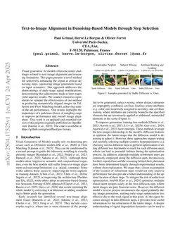 Text-to-Image Alignment in Denoising-Based Models through Step Selection