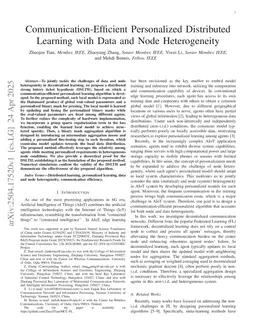 Communication-Efficient Personalized Distributed Learning with Data and Node Heterogeneity