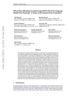 When Does Metadata Conditioning (NOT) Work for Language Model Pre-Training? A Study with Context-Free Grammars