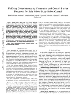 Unifying Complementarity Constraints and Control Barrier Functions for Safe Whole-Body Robot Control