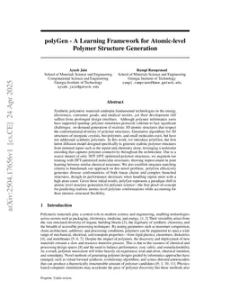 polyGen: A Learning Framework for Atomic-level Polymer Structure Generation