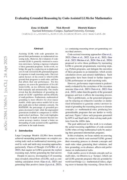 Evaluating Intermediate Reasoning of Code-Assisted Large Language Models for Mathematics
