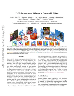 PICO: Reconstructing 3D People In Contact with Objects