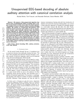 Unsupervised EEG-based decoding of absolute auditory attention with canonical correlation analysis