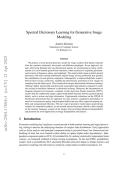 Spectral Dictionary Learning for Generative Image Modeling