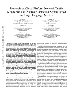 Research on Cloud Platform Network Traffic Monitoring and Anomaly Detection System based on Large Language Models