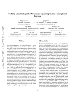 Visibility-Uncertainty-guided 3D Gaussian Inpainting via Scene Conceptional Learning