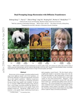 Dual Prompting Image Restoration with Diffusion Transformers