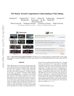 VEU-Bench: Towards Comprehensive Understanding of Video Editing