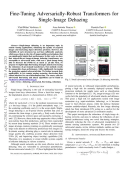 Fine-Tuning Adversarially-Robust Transformers for Single-Image Dehazing