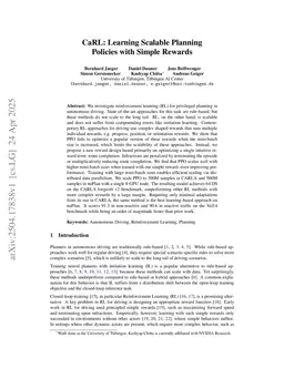 CaRL: Learning Scalable Planning Policies with Simple Rewards