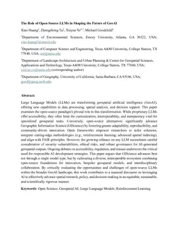 The Role of Open-Source LLMs in Shaping the Future of GeoAI