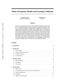 Modes of Sequence Models and Learning Coefficients