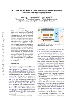 RAG LLMs are Not Safer: A Safety Analysis of Retrieval-Augmented Generation for Large Language Models