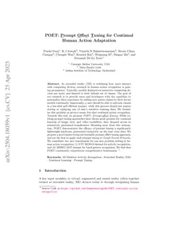 POET: Prompt Offset Tuning for Continual Human Action Adaptation