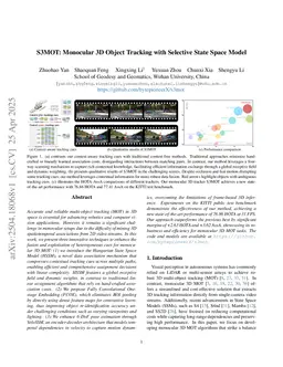S3MOT: Monocular 3D Object Tracking with Selective State Space Model