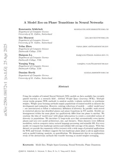 A Model Zoo on Phase Transitions in Neural Networks