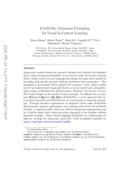 E-InMeMo: Enhanced Prompting for Visual In-Context Learning