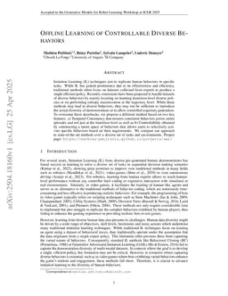 Offline Learning of Controllable Diverse Behaviors