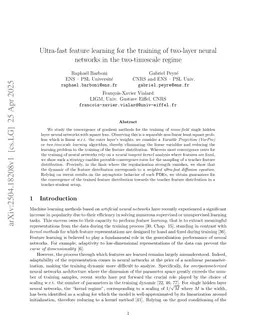 Ultra-fast feature learning for the training of two-layer neural networks in the two-timescale regime