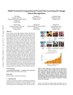 Multi-Grained Compositional Visual Clue Learning for Image Intent Recognition