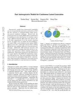 Fast Autoregressive Models for Continuous Latent Generation
