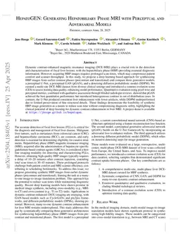HepatoGEN: Generating Hepatobiliary Phase MRI with Perceptual and Adversarial Models