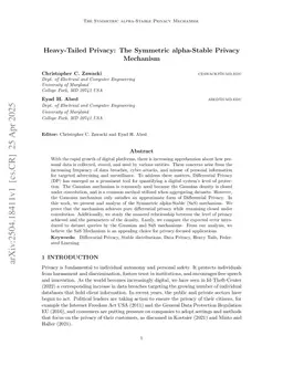 Heavy-Tailed Privacy: The Symmetric alpha-Stable Privacy Mechanism