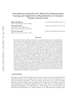 Generalization Guarantees for Multi-View Representation Learning and Application to Regularization via Gaussian Product Mixture Prior