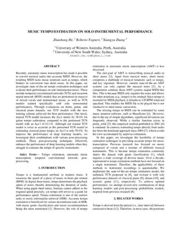 Music Tempo Estimation on Solo Instrumental Performance